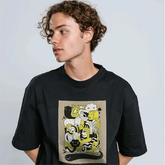 T-shirt printed with student artwork